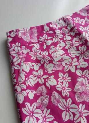 Красивая летняя юбка в цветочный принт из натуральной ткани4 фото