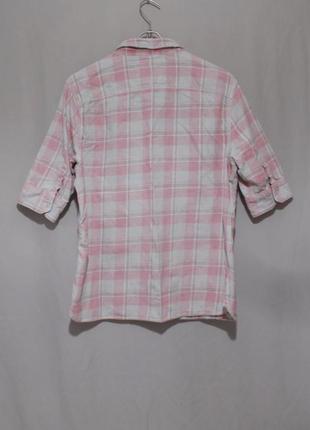 Рубашка слим клетчатая розовая плотная 'allsaints' 'avalon 1/2 slv shirt' 46-50р3 фото