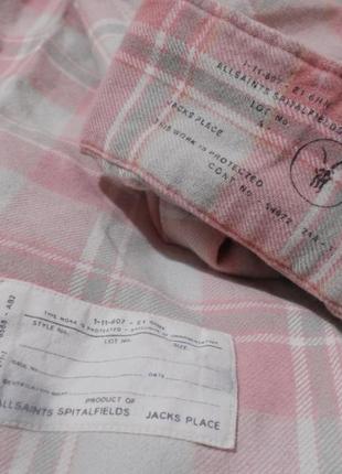 Рубашка слим клетчатая розовая плотная 'allsaints' 'avalon 1/2 slv shirt' 46-50р4 фото