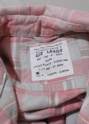 Рубашка слим клетчатая розовая плотная 'allsaints' 'avalon 1/2 slv shirt' 46-50р5 фото