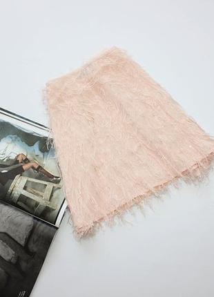 Красивая юбка трапеция бежевая пудра хл 14