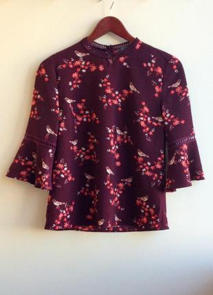 Блуза primark блузка з квітковим принтом бордова
