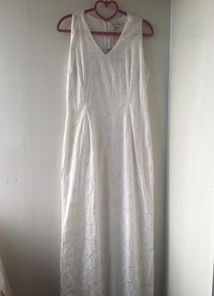 Новое натуральное макси платье, в пол длинное белое, хлопок4 фото