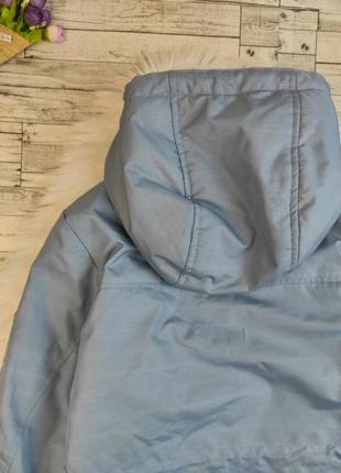Детская зимняя куртка outventure для девочки удлиненная голубого цвета с капюшоном размер 1465 фото