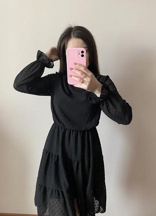 Красивое платье в сетку с длинным рукавом boohoo s-m