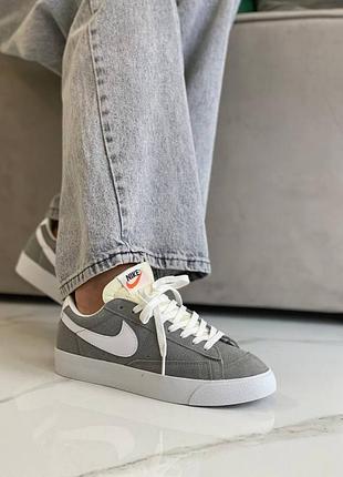 Женские кроссовки nike blazer low 77 vintage grey white#найк