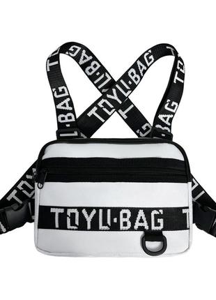 Нагрудна сумка toyu bag  6021 біла сіра