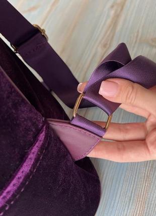 Фиолетовый велюровый рюкзак10 фото