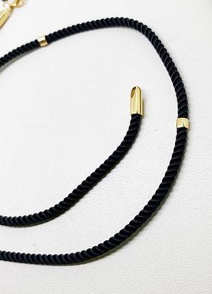 Шнурок шелковый "милан" с позолоченной застежкой 65 1,6 г