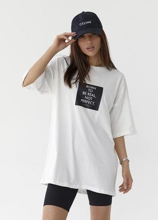 Женская футболка оверсайз с принтом