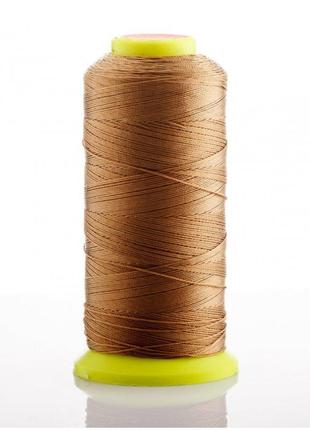 Нить коричневая золотистая d-0.9 мм капроновая для рукоделия 500 м
