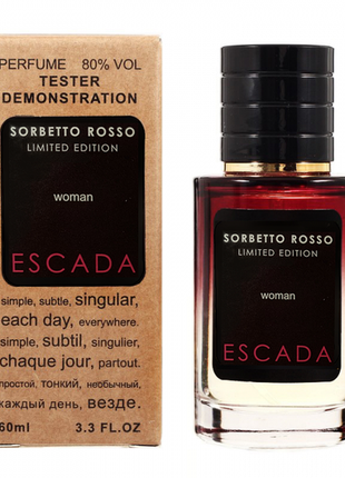 Парфюм стойкий, парфюмированная вода sorbeto rosso limited edition tester lux, женский, 60 мл