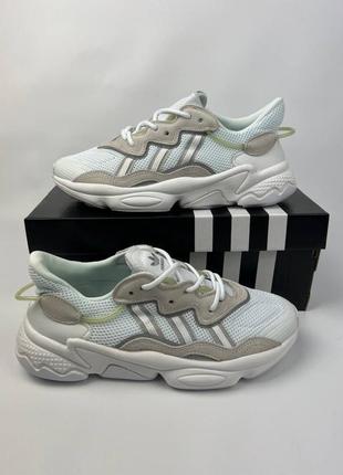 Замшевые, текстильные кроссовки adidas ozweego