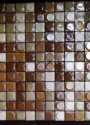 Разноцветная мозайка 31*31 см глянец структурная коричневая белая хамелеон8 фото