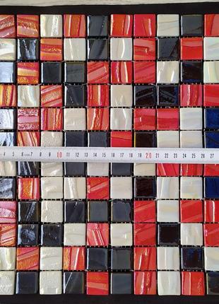Разноцветная мозайка 31*31 см глянец структурная коричневая белая хамелеон9 фото