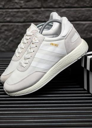 Замшевые, текстильные кроссовки adidas iniki grey