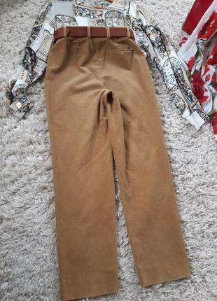 Стильные укороченные вельветовые штаны в горчичном цвете, globus,  p. 34-368 фото