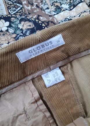 Стильные укороченные вельветовые штаны в горчичном цвете, globus,  p. 34-365 фото