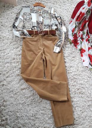 Стильные укороченные вельветовые штаны в горчичном цвете, globus,  p. 34-363 фото