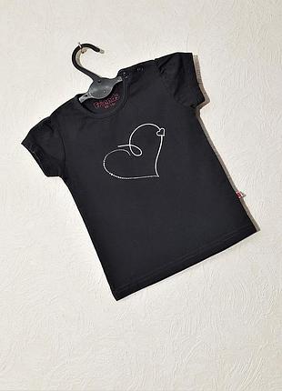 Coop бренд итальянская футболка серая с белым сердечком летняя короткие рукава на девочку 1годик