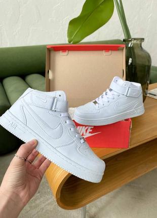 Кроссовки унисекс 🤍nike air force white hight🤍 белые / кроссовки унисекс найк аир форсы беллы