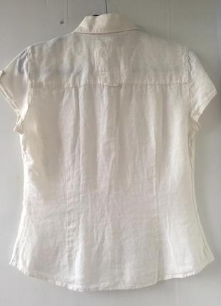 Рубашка блуза натуральная,рубаха лен, белая, weekend max mara оригинал4 фото
