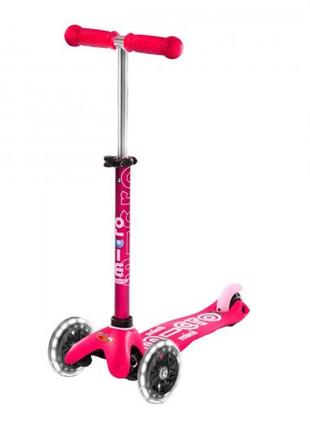 Самокат micro серії mini deluxe led – рожевий