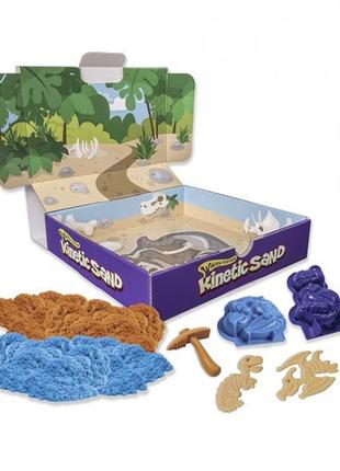 Пісок для дитячої творчості - kinetic sand dino (блакитний, коричневий)