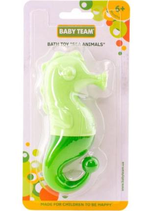 Игрушка для ванной baby team морской конек зеленый (9019)2 фото