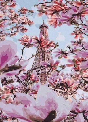 Картина по номерам "эйфелева башня весной"1 фото