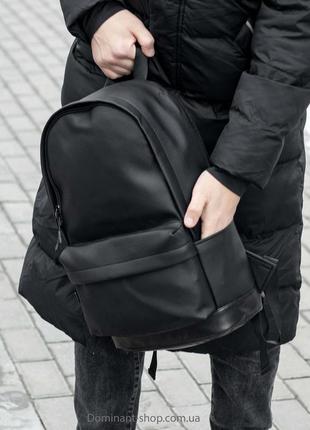 Стильний міський рюкзак чорного кольору з еко шкіри vector на 18 літрів молодіжний5 фото