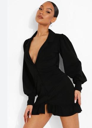 Черное платье блейзер, boohoo, 16р2 фото