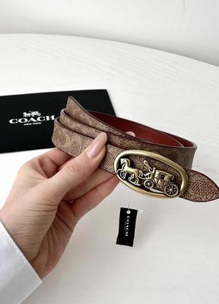 Coach buckle reversible belt женский кожаный брендовый пояс ремень коуч коач оригинал кожа на подарок жене подарок девушке