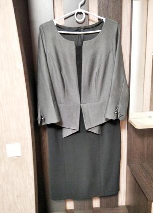 Класичне плаття з баскою 46-48 розмір