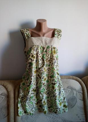 Розпродаж! літнє натуральне легке плаття з мереживом, р. 16/xxl