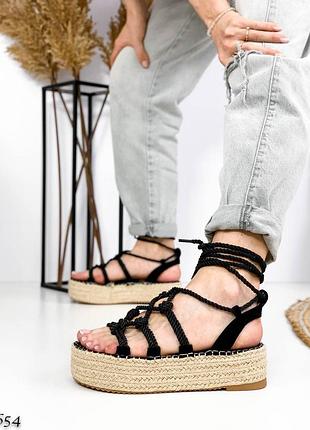 ❤️ босоножки на плетёной подошве