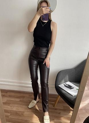 Кожаные лосины zara