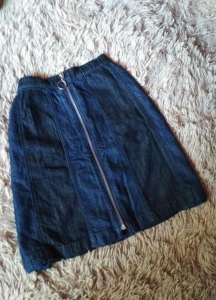 Джинсовая юбка-трапеция 2