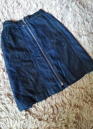 Джинсовая юбка-трапеция 3