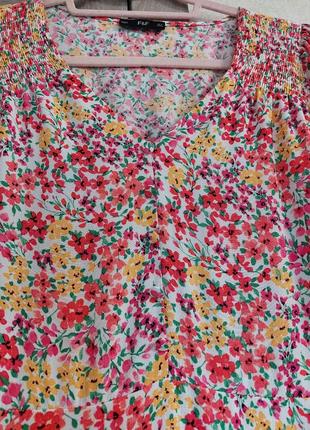 Весёлое цветочной платье-миди f&f (размер 10-12)6 фото