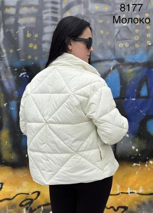 Куртка белая  короткая женская  демисезоннаяна весну осень стеганная 44 462 фото