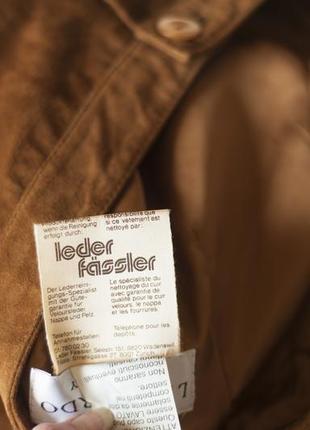 Коричневые винтажные брюки из натуральной замши женские leder fassler, размер xs6 фото