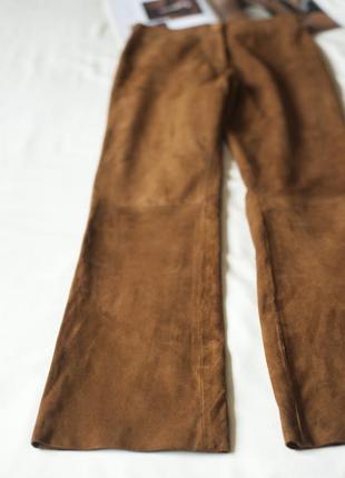 Коричневые винтажные брюки из натуральной замши женские leder fassler, размер xs2 фото