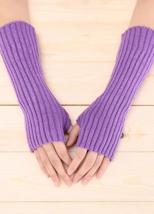 Гетры сиреневые танцевальные вязаные гольфы без стопы в рубчик фиолетовые гетры до...