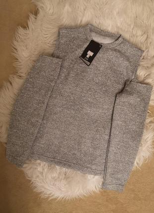 Блуза спущені плечі розрізи меланж