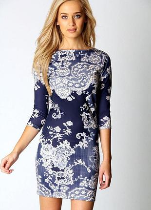 Платье принт кружево 2
