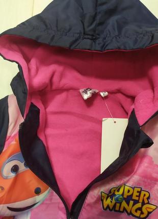 Куртка-ветровка розово-синяя super wings disney 98, 104, 110, 116см3 фото