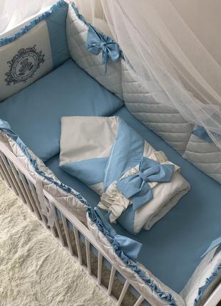 Комплект постільної білизни baby comfort royal baby блакитний 8 елементів