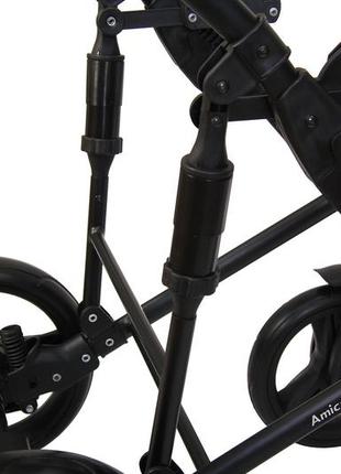 Детская коляска 2 в 1 angelina amica bliss черный 67 (эко-кожа)