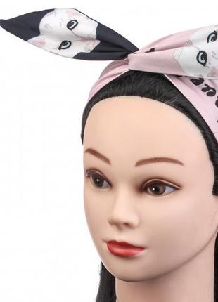 Пов'язка для волосся з котиками кольорова (упаковка 12 шт)